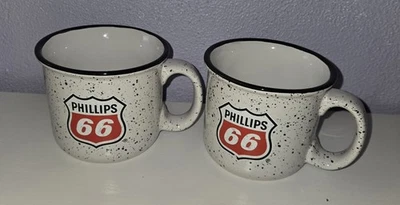 x2 Phillips 66 - Taza de café con logotipo moteado negro cerámica pesada tiene capacidad para 14 onzas Foto 1 de 4