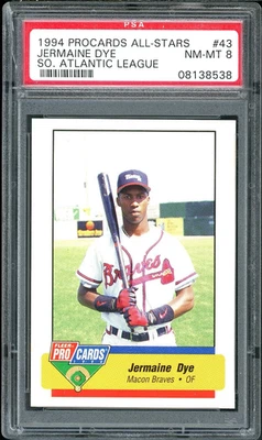 1994 Fleer ProCards - Jermaine Dye (RC) All-Stars So. Atl. League #SAL-43 PSA 8 - Image 1 of 2