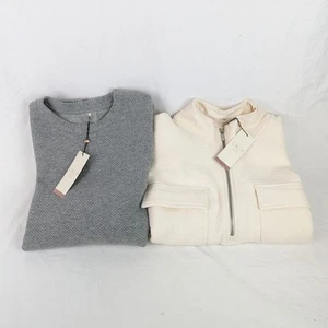 Calia Cargo Pocket Top In Ivory XXL & Side Zip Tunic Top In Grey L Lot of 2 - Picture 1 of 7