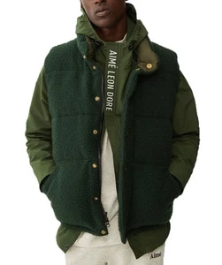 AIME LEON DORE Men's Green Nubby Wool Down Insulated Vest Size Large NWT - Picture 1 of 2