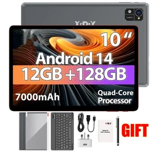 Neuest Tablet Android 14 12GB RAM+128GB ROM 7000mAh 10.1 Zoll Quad Core WlFl IPS - Bild 1 von 11