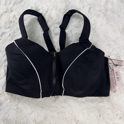 Sujetador deportivo Victoria's Secret VSX Knockout cierre frontal negro cremallera 38DDD NUEVO CON ETIQUETAS Foto 1 de 4