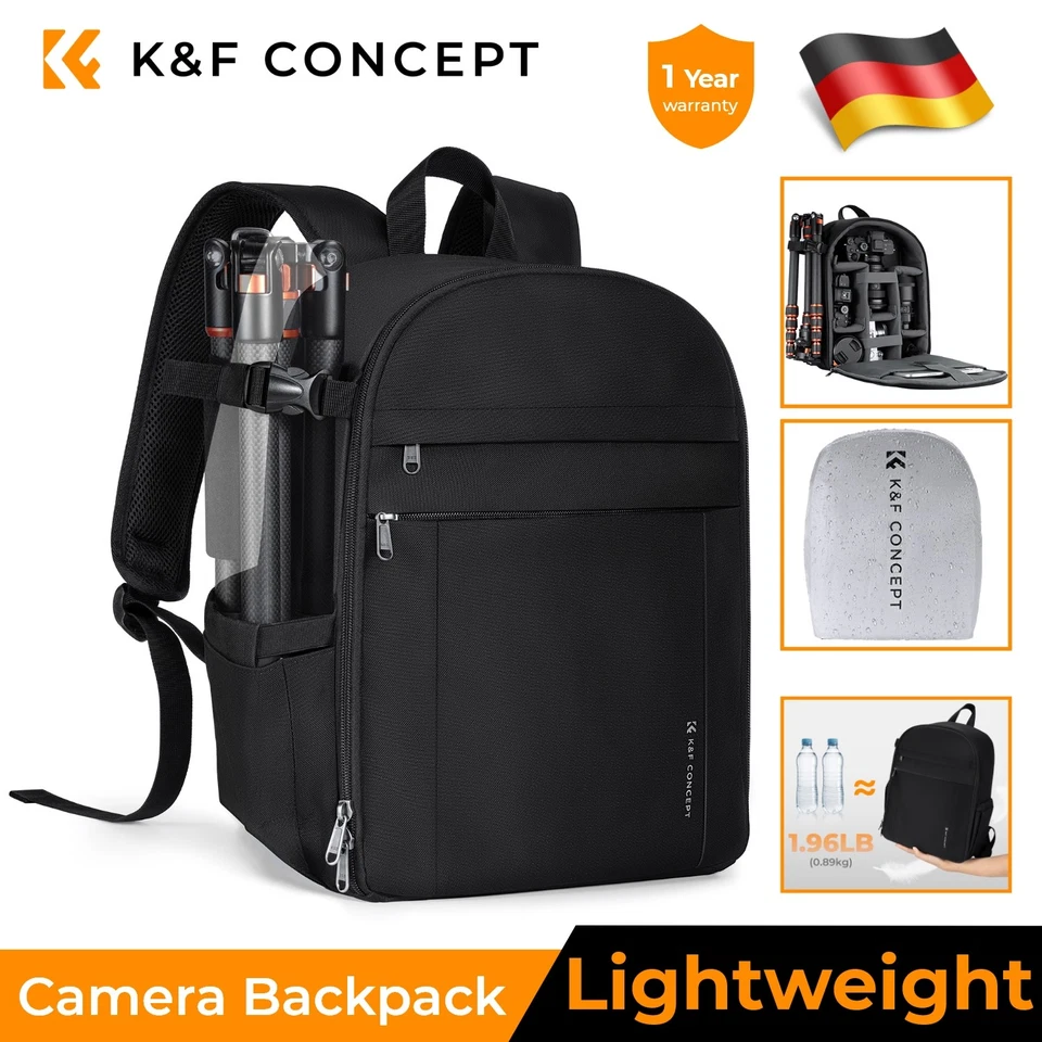 K&F CONCEPT Kamerarucksack DSLR Fotorucksack Kompakt & Leicht mit Regenschutz - Bild 1 von 4