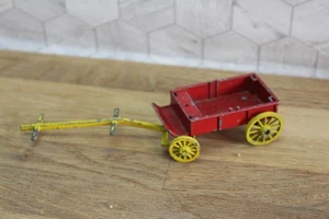 Vintage Britains 1:32 Red & Yellow Farm Cart Wagon - Diecast Horse Drawn Trailer - Bild 1 von 4