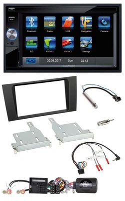 Blaupunkt 2DIN Bluetooth TMC USB Lenkrad SD Navigation für Audi A4 2000-2001 - Bild 1 von 4