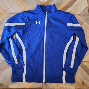 Under Armour Jacket Youth Size YMD/JM/M Blue & White Zip Up Lightweight Warm Up - Picture 1 of 13