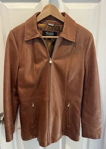 Vintage Wilson Leather Pelle Studio Brown Soft Lamb Leather Zip Up Jacket Size M - Bild 1 von 11