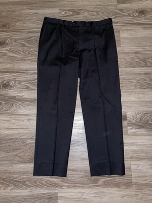 Pal Zileri Pants Mens 54 Black Wool Dress Trousers Pleated Lined Made in Italy - Image 1 of 4
