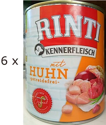 6 x 800 g Rinti Kennerfleisch Huhn (€ 5,77/kg) für Hunde - getreidefrei - Bild 1 von 4
