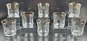 8 Mikasa Jamestown Gold Double Old Fashioned Set Elegant Clear Optic Tumbler Lot - Picture 1 of 24