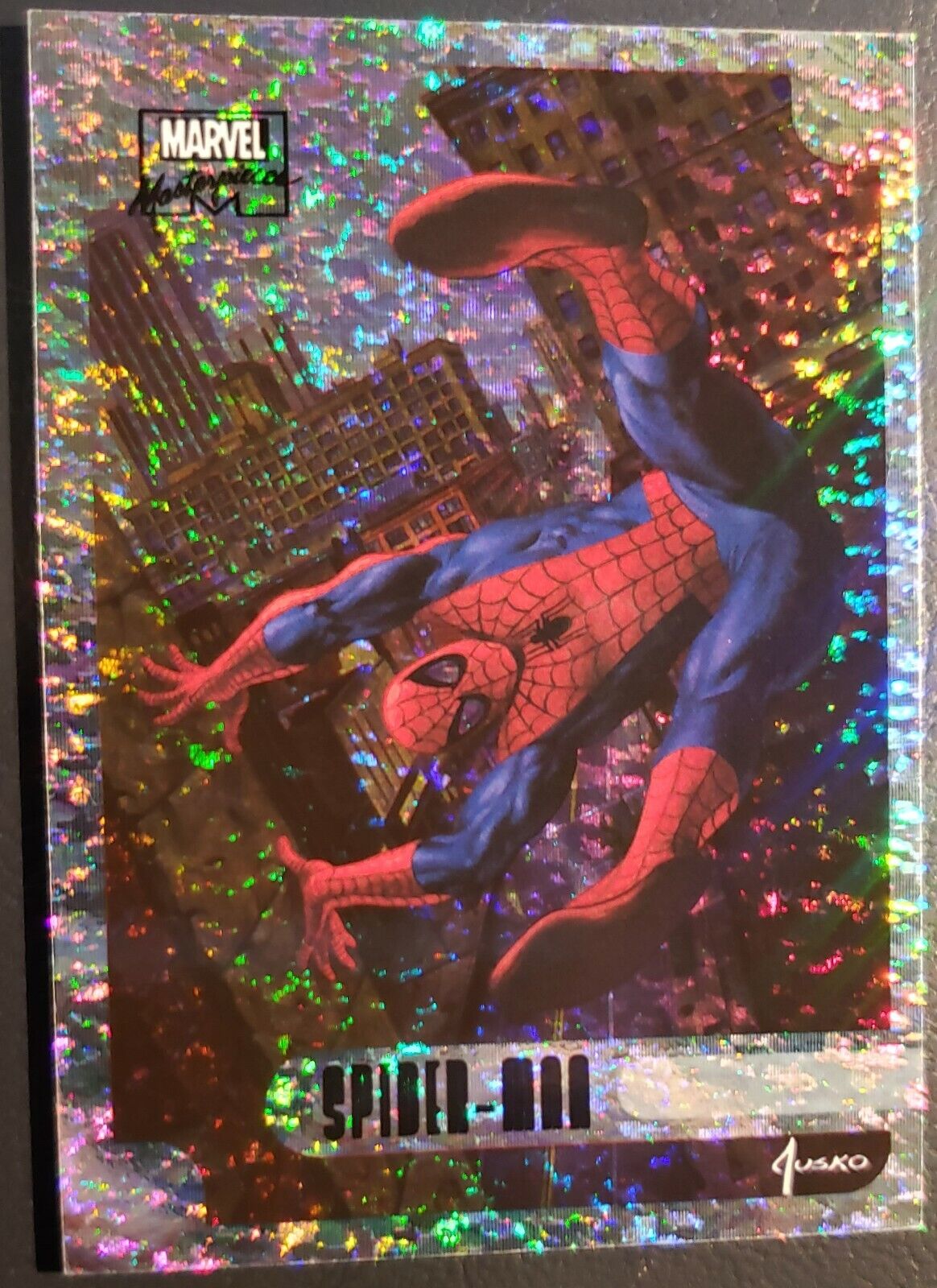 2016 Marvel Masterpieces Speckle Holofoil Spider-Man Spiderman #1 75/99