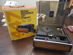 VINTAGE KODAK MOVIEDECK 447 8MM & SUPER 8 MOVIE PROJECTOR-Read Description!! - Picture 1 of 10