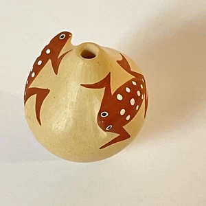 Zuni Samen Topf Frösche indische Keramik 3D indianische Kunst signiert Yvonne Nashboo - Bild 1 von 15
