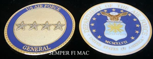 GENERAL 4 FOUR STAR O-10 RANK CHALLENGE COIN US AIR FORCE PIN UP OFFICER GIFT - Picture 1 of 20