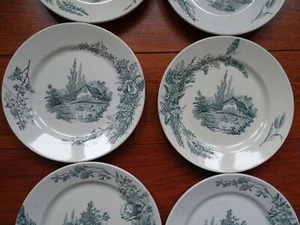 PEXONNE 6 ANCIENNES ASSIETTES PLATE FAIENCE MODELE CHAMPETRE 22,5 cm - Imagen 1 de 8
