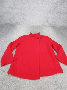 Karl Lagerfeld Jacket Womens Xs Red Wool Blend Swing Cardigan Cape - Picture 1 of 7