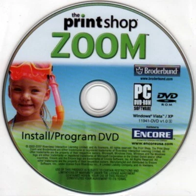 the Print Shop ZOOM DVD-ROM for XP/Vista - NEW DVD in SLEEVE - Image 1 of 3