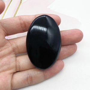 1 Stck. Natur Schwarz Obsidian Kristall Palm Stein Mineral Nachricht Werkzeug Wohnkultur - Bild 1 von 9