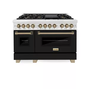 ZLINE 48" Dual Fuel Range Gas Stove Electric Oven BLACK/BRONZE RASZ-BLM-48-CB - Picture 1 of 12