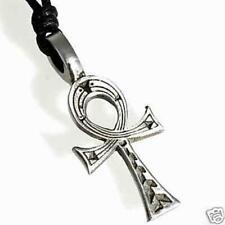 31A Silver PEWTER Egyptian ANKH Cross PENDANT Necklace