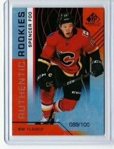 2018-19 UPPER DECK SP GU AUTHENTIC ROOKIE SPENCER FOO ORANGE /100 FLAMES #119 PD - Picture 1 of 2