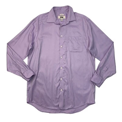 Camisa Joseph Abboud Para Hombres 17 Alta Glicinia Púrpura Blanco Rayas Algodón Sin Hierro Foto 1 de 4