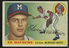 1955 Topps Baseball #155 Eddie Mathews HOF Milwaukee Braves