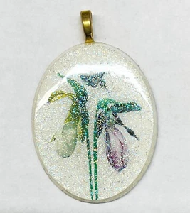 Halskette handgefertigte Damen Hausschuhe mit Kolibri Unikat - Bild 1 von 5