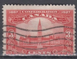 Canada Scott #143  3c Parliament Buildings  "60th Confederation"   F  ** - Picture 1 of 1