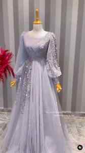 Modest Prom Dresses Evening Dresses Dubai Long Glitter Formal Party Dress Gowns