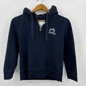 Gilly Hicks Pullover Hoodie Girls Size L Navy Blue 1/4 Zip Cotton Blend Logo - Picture 1 of 9