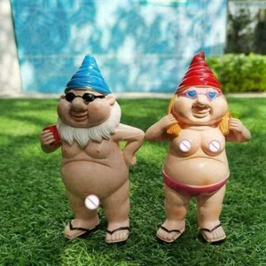 Decoración de gnomos de jardín estatua desnuda traviesa divertida pareja estatua decoración exterior regalo - Imagen 1 de 17