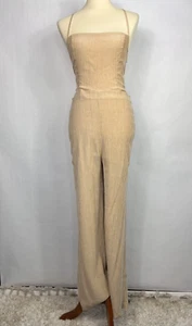 House of Harlow 1960 x Revolve Madeline tuta donna grande bianco panna a costine - Foto 1 di 12