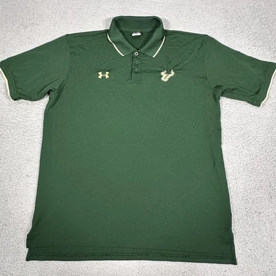 South Florida Bulls Shirt Mens Large NCAA Football Polo Under Armour Golf Poly - Image 1 of 4