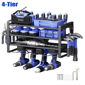 Werkzeug Wandhalterung, 4 Ebenen Werkzeugspeicher Werkzeugständer für Garage - Bild 1 von 11