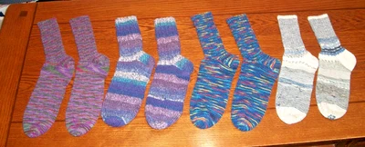 4 PR BRIGHT WARM 软针织秋季冬季袜 ~ 尺寸 9-12 ~ POSSIBLY 手工制作 ~ 批量 — 第 1/4 张图片