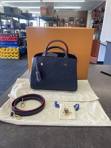  Louis Vuitton  Empreinte Montaigne BB Marine Rouge W/ BOX AND DUSTBAG  - Picture 1 of 12
