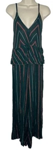 Mono para mujer World Market verde a rayas pierna ancha talla S/m - Imagen 1 de 8