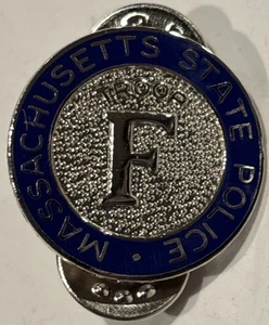Vintage Massachusetts State Police TROOP F Lapel Pin - Enamel New Old Stock - Picture 1 of 6