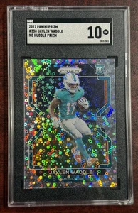 2021 Prizm #338 Jaylen Waddle No Huddle SGC 10 Dolphins Rookie - Foto 1 di 2