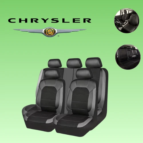 Juego de 5 asientos de lujo para todos Chrysler funda de asiento imitación cuero negro Foto 1 de 4