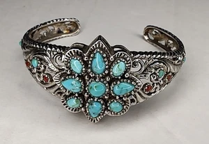 Brazalete THE BRADFORD EXCHANGE Chapado en Plata de Ley Turquesa Suroeste - Imagen 1 de 9