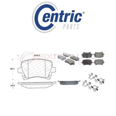 Centric Ceramic Disc Brake Pads w Shims for 2006-2009 Volkswagen Rabbit 2.5L cf Foto 1 de 4