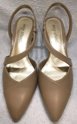 Sapatos stiletto femininos Easy Street biqueira pontiaguda esmeralda tamanho 7.5 bege novo na caixa - Imagem 1 de 4