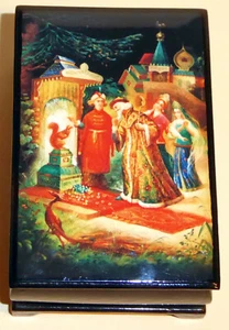 Small Russian Lacquer Box Tale of Tsar Saltan - Picture 1 of 5