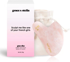 Gua Sha Massage Tool, Rose Quartz, Face Sculpting, Lymphatic Drainage - Picture 1 of 12