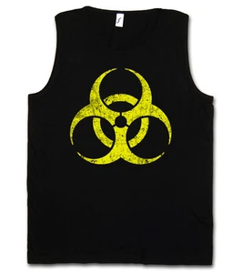 BLACK BIOHAZARD VINTAGE SYMBOL TANK TOP VEST - Goth TBBT Cyber Hardcore Gothic - Bild 1 von 2
