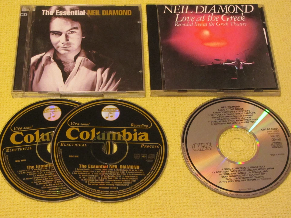 Neil Diamond The Essential & Live at the Greek Theatre 2 Albums 3 CDs Soft Rock - Image 1 of 1