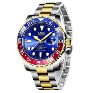 LIGE Herrenuhr Marke Leuchtender Stahl Armbanduhr Geschäft Herren Quarz Datum Uhren - Bild 1 von 18