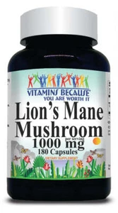 Lion's Mane 1000mg Mushroom 200 Caps Hericium Erinaceus Immune No Preservatives - Picture 1 of 2